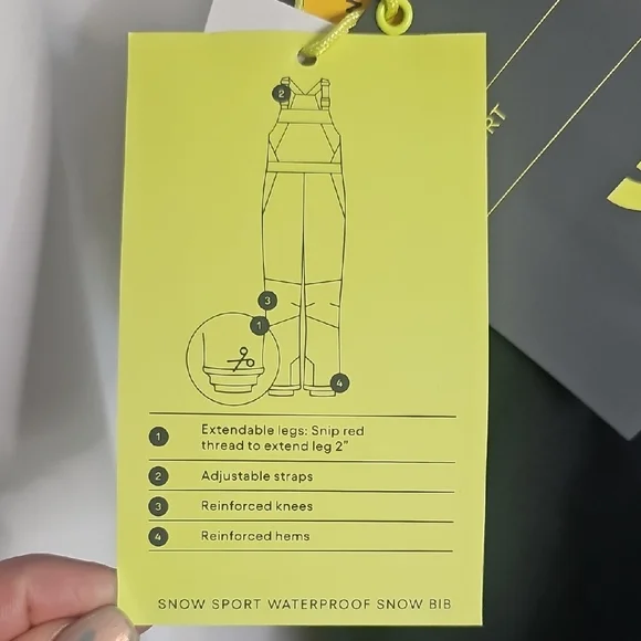 All In Motion Black Snow Bib Overalls - Picture 3 of 9